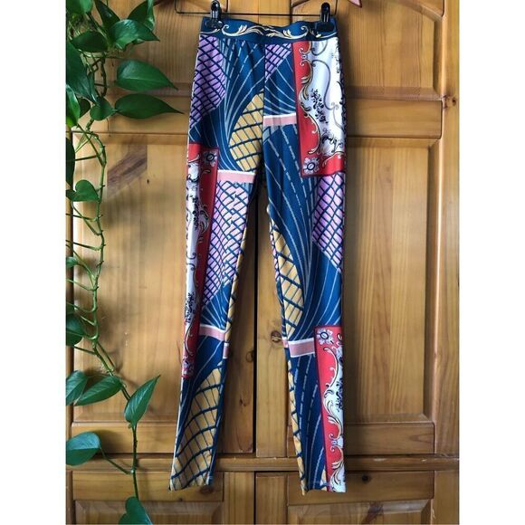 Her Bottari Women Multi Print High Rise Colorful Legging SZ S - Picture 3 of 11